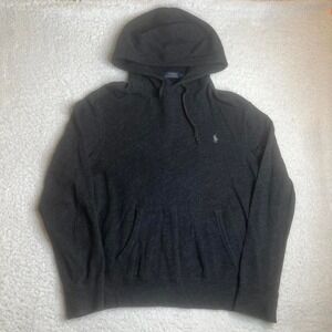 Polo Ralph Lauren men's grey embroidered pony hoodie cotton casual L